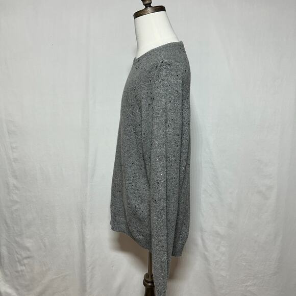 American Eagle Sweater Mens XL Gray Black Speckled Silk Wool Blend Crew Neck NWT - Picture 3 of 12